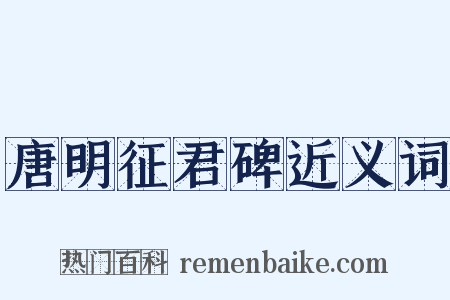 唐明征君碑近义词是什么意思的图片
